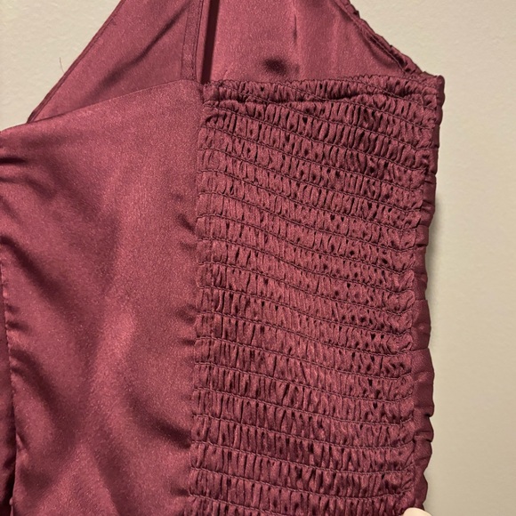 Women's/Teen's Crop Satin Maroon Colored Crop Top - Abercrombie & Fitch -Size M - Picture 14 of 14